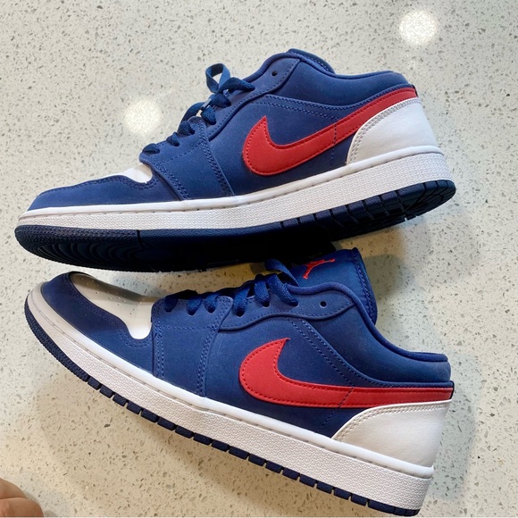 SOLD Dead Stock Air Jordan 1 Low ‘USA’ Sneakers 2020 Mens 8.5 - Picture 11 of 13